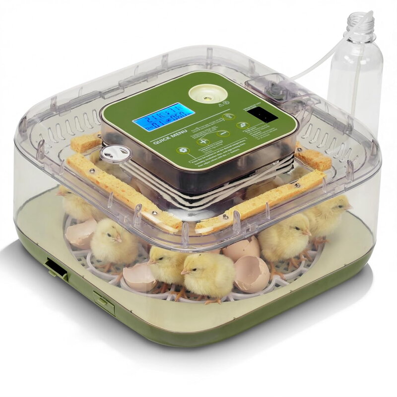 Plně automatický inkubátor WONEGG 12 vajec s automatickou reverzibilní funkcí, inkubátor pro kuřata s regulací teploty a vlhkosti, 360° výhled |   WONEGG 12-58 