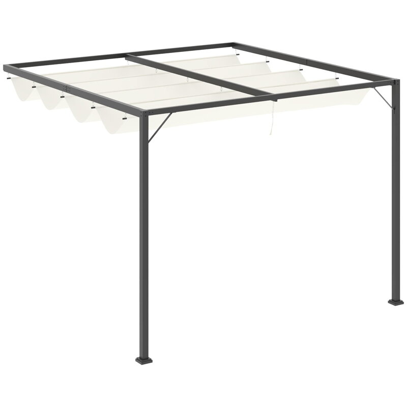 Pergola Pavilon 3 x 3 m ke zdi grilovací pavilon s látkovou střechou, stříška na terasu Pergola Pavilon 3 x 3 m ke zdi grilovací pavilon s látkovou střechou, stříška na terasu