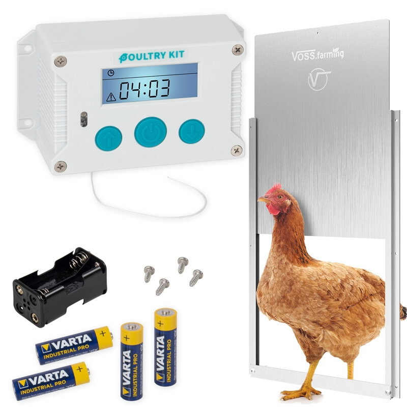 Automatická dvířka pro kuřata, klapka pro kuřata 300 x 400 mm SADA VOSS.farming   561813