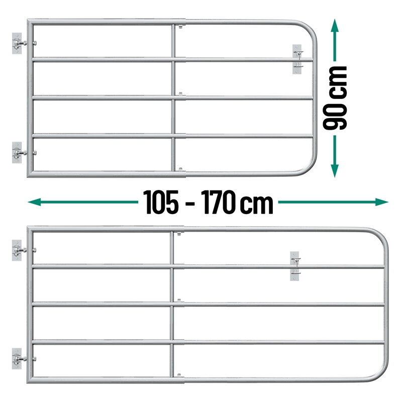 Nastavitelná pastevní branka, výška 90 cm, 1,05 m až 1,70 m
