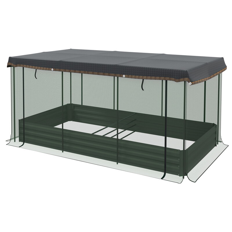 Vyvýšený záhon s ochrannou sítí proti ptákům a krytem 230x110x110 cm Vyvýšený záhon s ochrannou sítí proti ptákům a krytem 230x110x110 cm