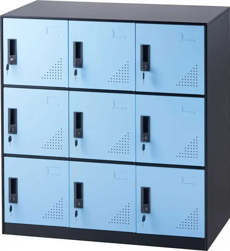 Kovová skříňka pro zaměstnance, 9 dveřová černá skříňka se slotem na karty. Klíč je součástí dodávky. nosnost 66 liber. Pro kancelář, domácnost, školu, tělocvičnu VEVOX CA