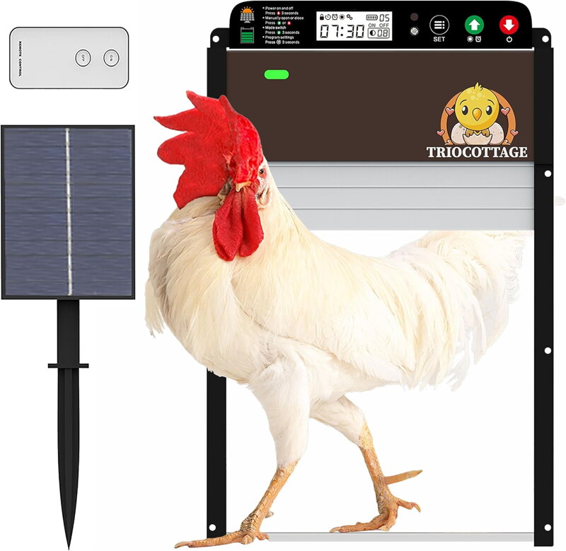 Automatická solární dvířka do kurníku světelný senzor TRIOCO Automatická solární dvířka do kurníku světelný senzor TRIOCO