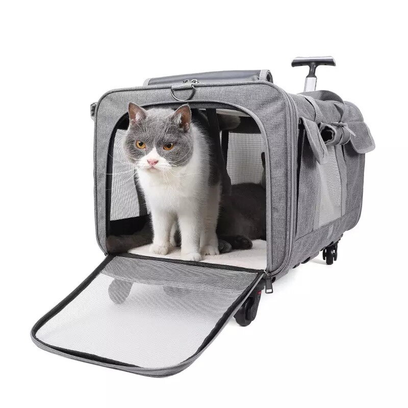 Přepravní taška pro psa a kočku s kolečky
