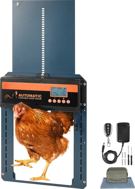 Automatická dvířka do kurníku, časovač a světelný senzor s dálkovým ovládáním napájení baterie,adaptér Automatická dvířka do kurníku, časovač a světelný senzor s dálkovým ovládáním napájení baterie,adaptér