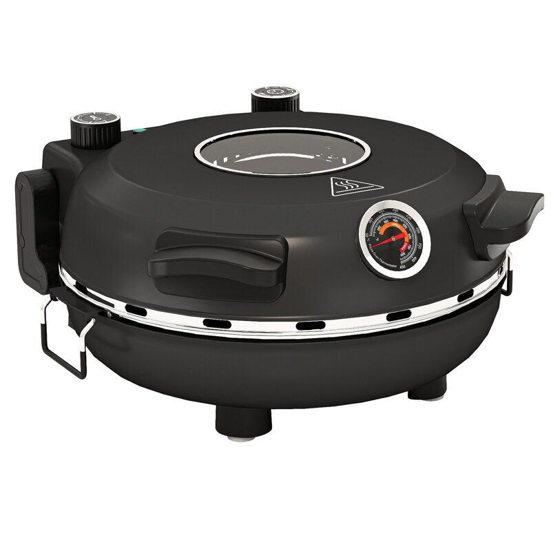 Elektrická pec na pizzu HOMCOM 430 ℃, 1200 W, s kamennou deskou 30 cm, časovačem, průzorem, nerezovou oceli Elektrická pec na pizzu HOMCOM 430 ℃, 1200 W, s kamennou deskou 30 cm, časovačem, průzorem, nerezovou oceli