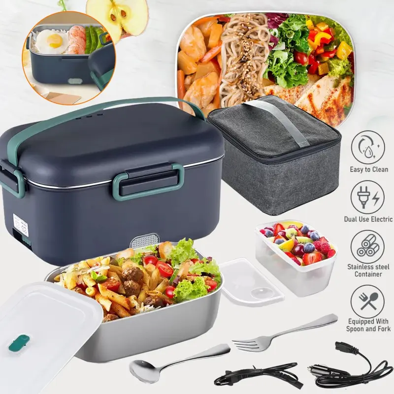 Elektrický ohřívací box na jídlo 80 W 1,8 l 12 V/24 V/220 V Elektrický ohřívací box na jídlo 80 W 1,8 l 12 V/24 V/220 V